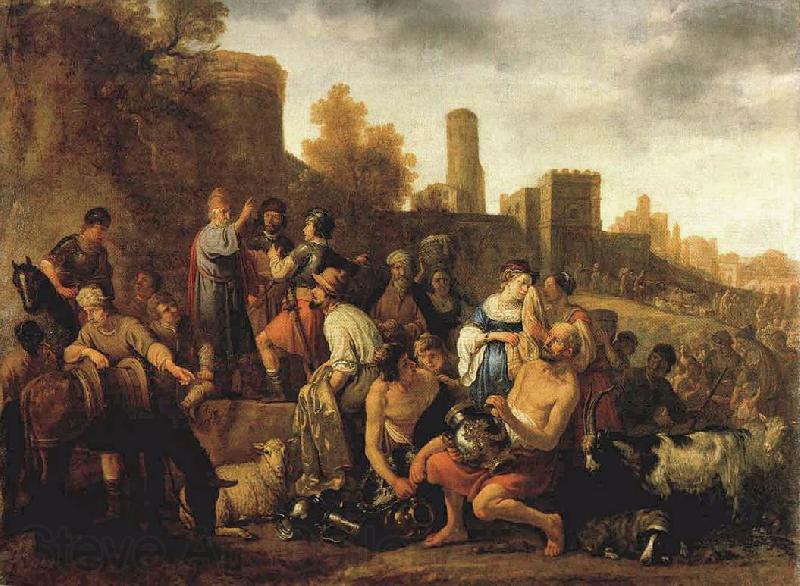 MOEYAERT, Claes Cornelisz. Moses Ordering the Slaughter of the Midianitic ag Norge oil painting art